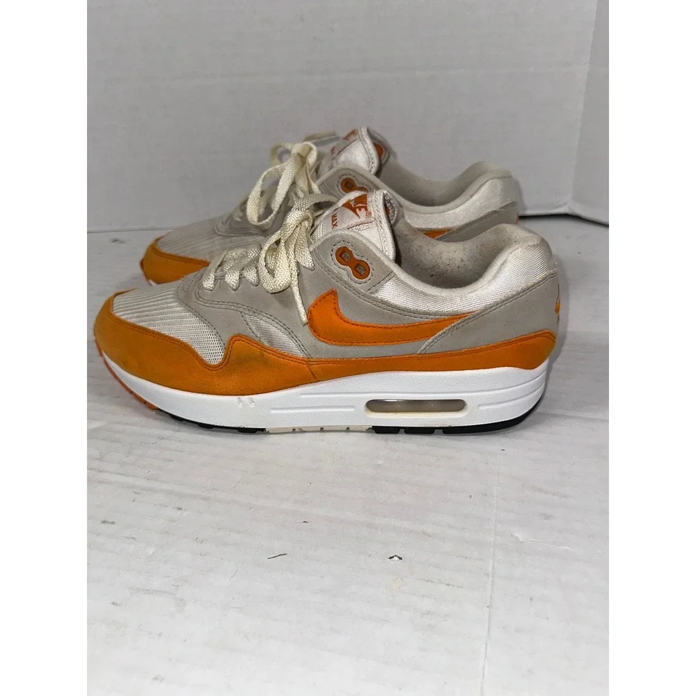 Nike Air‎ Max 1 Magma Orange White Grey Mens Size 8 DC1454-101 Low Top Sneakers